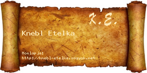 Knebl Etelka névjegykártya